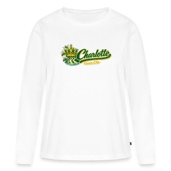 Design rétro vintage de Charlotte Queen City - T-shirt manches longues Premium bio Femme - blanc - Devant - Julia (174cm)