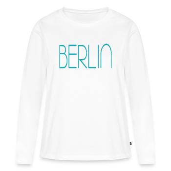 Berlin - Frauen Premium Bio Langarmshirt - Weiß - Vorne - Julia (174cm)