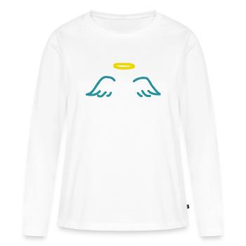 ange - T-shirt manches longues Premium bio Femme - blanc - Devant - Julia (174cm)