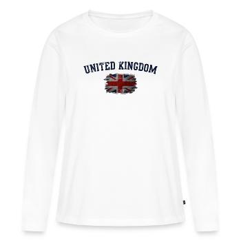 Drapeau du Royaume-Uni - T-shirt manches longues Premium bio Femme - blanc - Devant - Julia (174cm)