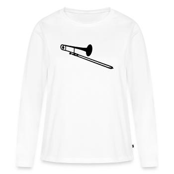 Instrument à vent de trombone - T-shirt manches longues Premium bio Femme - blanc - Devant - Julia (174cm)