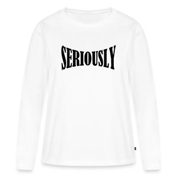 chemise sérieuse - T-shirt manches longues Premium bio Femme - blanc - Devant - Julia (174cm)