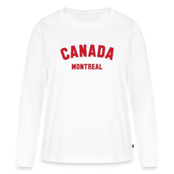 MONTREAL, Canada Kanada - Women's Premium Organic Long Sleeve Shirt - white - Front - Julia (174cm)