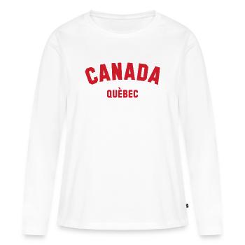 QUÉBEC, Canada Kanada - T-shirt manches longues Premium bio Femme - blanc - Devant - Julia (174cm)