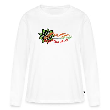 Puff-Puff-Pass !!! - T-shirt manches longues Premium bio Femme - blanc - Devant - Julia (174cm)