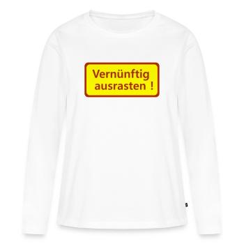 Paniquer raisonnablement - T-shirt manches longues Premium bio Femme - blanc - Devant - Julia (174cm)
