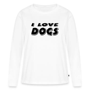 canine - T-shirt manches longues Premium bio Femme - blanc - Devant - Julia (174cm)