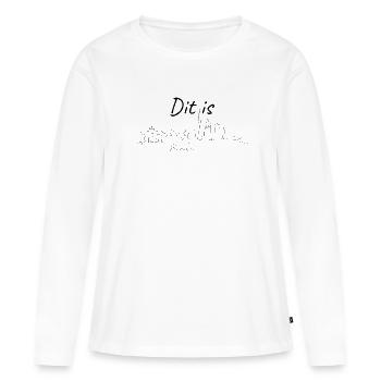 DIT IS BERLIN – SILHOUETTE DE BERLIN, CAPITALE - T-shirt manches longues Premium bio Femme - blanc - Devant - Julia (174cm)