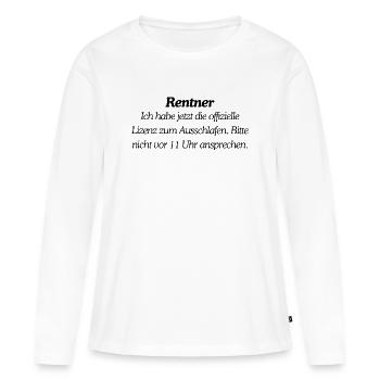 Enfin des retraités - T-shirt manches longues Premium bio Femme - blanc - Devant - Julia (174cm)