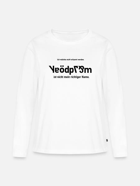 nicht mein richtiger Name - Frauen Premium Bio Langarmshirt - Weiß