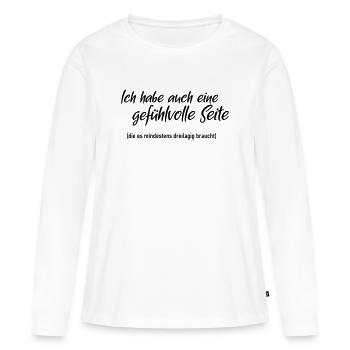 gefühlvolle Seite - Frauen Premium Bio Langarmshirt - Weiß - Vorne - Julia (174cm)