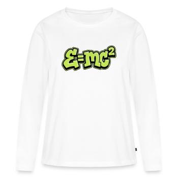 Graffiti de la formule Einstein - T-shirt manches longues Premium bio Femme - blanc - Devant - Julia (174cm)