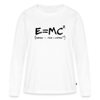 Kaffee-Energie-Formel-Geek-Humor - Frauen Premium Bio Langarmshirt - Weiß - Vorne - Julia (174cm)