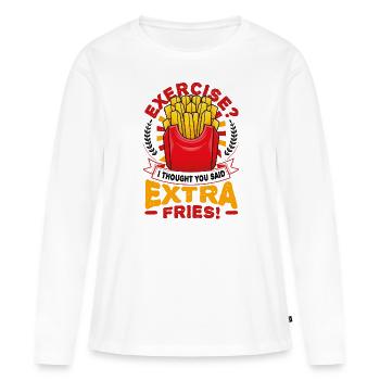 Extra Pommes Frites - Frauen Premium Bio Langarmshirt - Weiß - Vorne - Julia (174cm)
