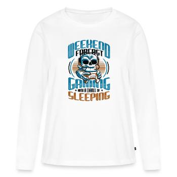 Jeu de prédiction de week-end avec une chance. - T-shirt manches longues Premium bio Femme - blanc - Devant - Julia (174cm)