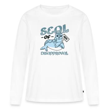 Sceau de rejet dire non. - T-shirt manches longues Premium bio Femme - blanc - Devant - Julia (174cm)