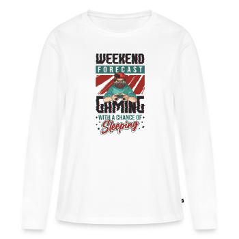 Jeu de prédiction de week-end avec une chance. - T-shirt manches longues Premium bio Femme - blanc - Devant - Julia (174cm)