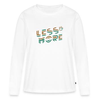 Moins c’est plus économique - T-shirt manches longues Premium bio Femme - blanc - Devant - Julia (174cm)