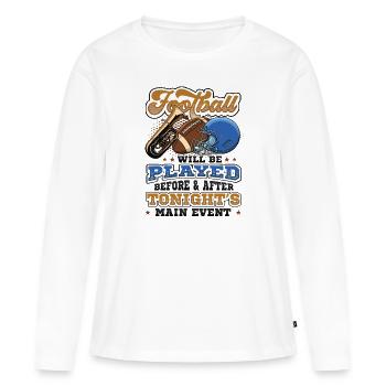 Main Event du spectacle de la mi-temps de football - T-shirt manches longues Premium bio Femme - blanc - Devant - Julia (174cm)