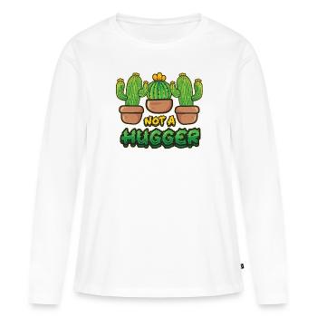 Pas de cactus étreint - T-shirt manches longues Premium bio Femme - blanc - Devant - Julia (174cm)