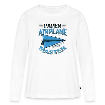 Papierflieger Master. - T-shirt manches longues Premium bio Femme - blanc - Devant - Julia (174cm)