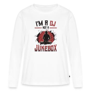 Je suis un DJ, pas un disc-jockey de juke-box - T-shirt manches longues Premium bio Femme - blanc - Devant - Julia (174cm)