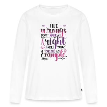 Deux injustices ne font pas un droit. - T-shirt manches longues Premium bio Femme - blanc - Devant - Julia (174cm)
