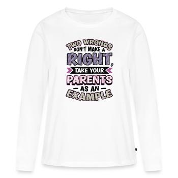 Deux injustices ne font pas un droit. - T-shirt manches longues Premium bio Femme - blanc - Devant - Julia (174cm)