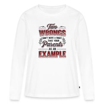 Deux injustices ne font pas un droit. - T-shirt manches longues Premium bio Femme - blanc - Devant - Julia (174cm)