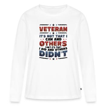 Stolz Auf Veteran, Anerkennung, Veterans Day. - Frauen Premium Bio Langarmshirt - Weiß - Vorne - Julia (174cm)