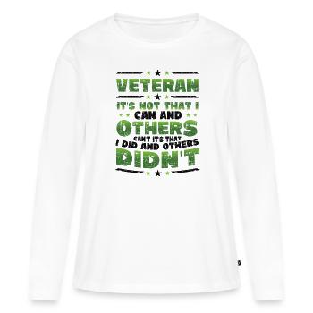 Stolz Auf Veteran, Anerkennung, Veterans Day. - Frauen Premium Bio Langarmshirt - Weiß - Vorne - Julia (174cm)