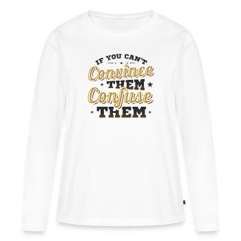 Équipe de débat, Confusion, Débat - T-shirt manches longues Premium bio Femme - blanc - Devant - Julia (174cm)