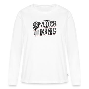 Roi de pique, cartes de pique - T-shirt manches longues Premium bio Femme - blanc - Devant - Julia (174cm)
