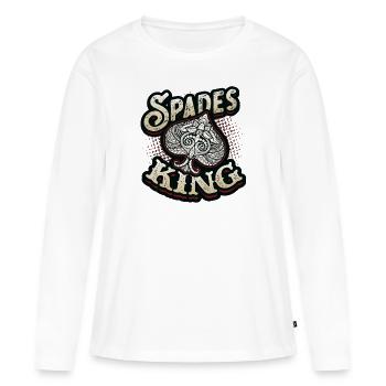 Roi de pique, cartes de pique - T-shirt manches longues Premium bio Femme - blanc - Devant - Julia (174cm)