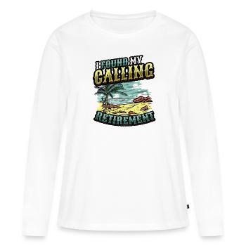 J’ai trouvé ma vocation, la retraite - T-shirt manches longues Premium bio Femme - blanc - Devant - Julia (174cm)