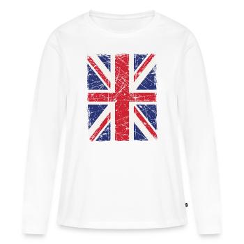 Union Jack - T-shirt manches longues Premium bio Femme - blanc - Devant - Julia (174cm)