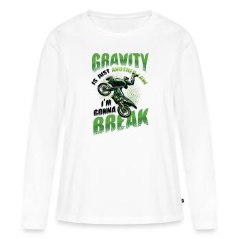 La gravité, une autre loi - T-shirt manches longues Premium bio Femme - blanc - Devant - Julia (174cm)