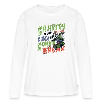 Skateboard Halfpipe, Tricks, Skateboarding - T-shirt manches longues Premium bio Femme - blanc - Devant - Julia (174cm)