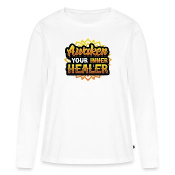Éveillez votre guérisseur intérieur, Reiki Spirituel - T-shirt manches longues Premium bio Femme - blanc - Devant - Julia (174cm)
