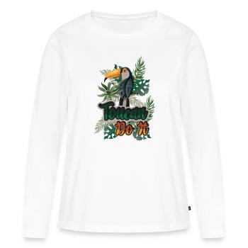 Toucan Do It - Frauen Premium Bio Langarmshirt - Weiß - Vorne - Julia (174cm)