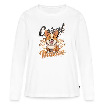 Corgi Mama - Mignonne Corgi Mama - T-shirt manches longues Premium bio Femme - blanc - Devant - Julia (174cm)