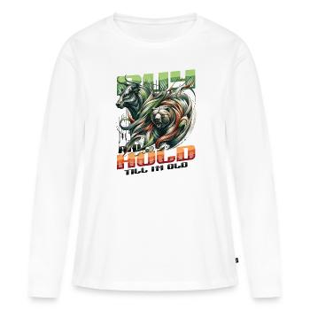 Financial Freedom Actions Investisseur Marché boursier - T-shirt manches longues Premium bio Femme - blanc - Devant - Julia (174cm)