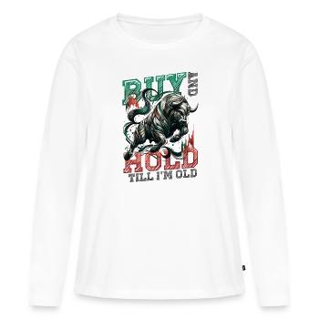 Financial Freedom Actions Investisseur Marché boursier - T-shirt manches longues Premium bio Femme - blanc - Devant - Julia (174cm)