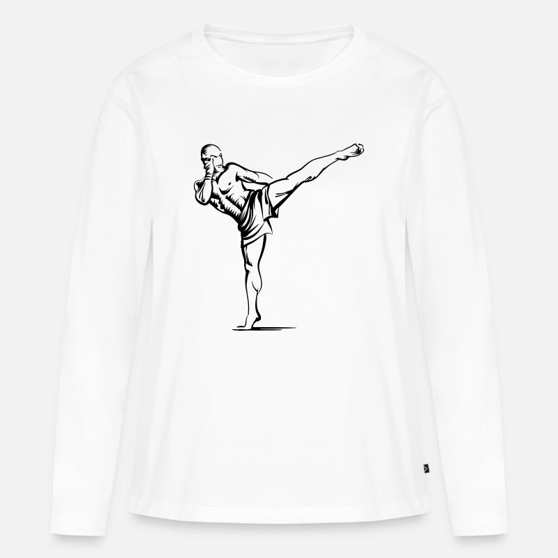 Fighter - Frauen Premium Bio Langarmshirt - Weiß