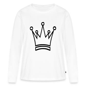 couronne - T-shirt manches longues Premium bio Femme - blanc - Devant - Julia (174cm)