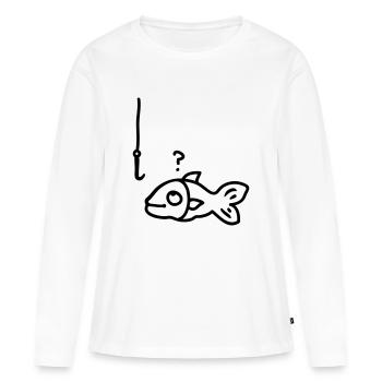 hameçon de poissons - ligne - T-shirt manches longues Premium bio Femme - blanc - Devant - Julia (174cm)