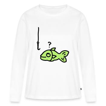 hameçon de poisson - T-shirt manches longues Premium bio Femme - blanc - Devant - Julia (174cm)
