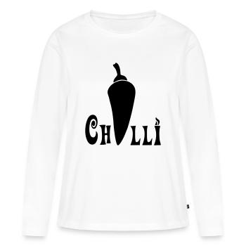 Chilli - Frauen Premium Bio Langarmshirt - Weiß - Vorne - Julia (174cm)