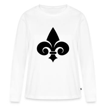 Fleur de Lys - T-shirt manches longues Premium bio Femme - blanc - Devant - Julia (174cm)