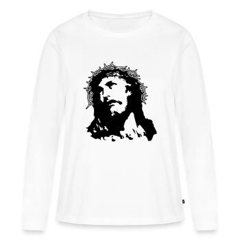 Jesus - T-shirt manches longues Premium bio Femme - blanc - Devant - Julia (174cm)